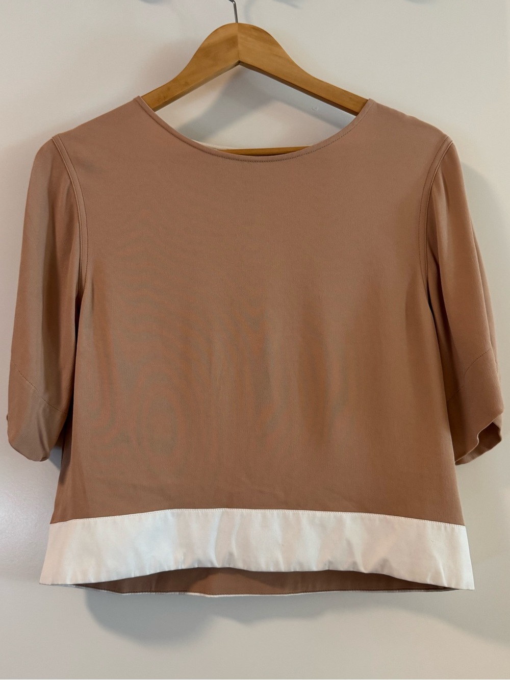 Sandro Paris Open Back Blush Top Size 1 Quiet Luxury Designer